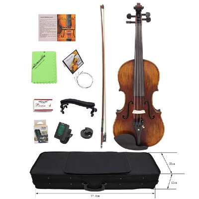 44 Full Size Handcrafted Solid Wood Acoustic Violin Fiddle with Carrying Case Tuner Shoulder Rest String Cleaning Cloth Rosin Sor
44 Full Size Handcrafted Solid Wood Acoustic Violin Fiddle with Carrying Case Tuner Shoulder Rest String Cleaning Cloth Rosin Sor
