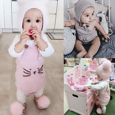 Cute Kids Infant Baby Girls Cat Knit Cat Sling Romper Back Bunny Pom Ball Bodysuit Outfits Clothes
Cute Kids Infant Baby Girls Cat Knit Cat Sling Romper Back Bunny Pom Ball Bodysuit Outfits Clothes