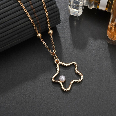 Alloy Necklace Creative Design Simple Female Hollow Five-pointed Star 8 Pendant Necklace Beautiful Romantic Wedding Party
Alloy Necklace Creative Design Simple Female Hollow Five-pointed Star 8 Pendant Necklace Beautiful Romantic Wedding Party