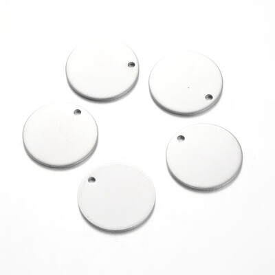 Flat Round Stainless Steel Blank Stapmping Tag Pendants Stainless Steel Color 20x1mm Hole 15mm
Flat Round Stainless Steel Blank Stapmping Tag Pendants Stainless Steel Color 20x1mm Hole 15mm