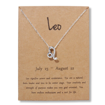 Card Fashion Jewelry 12 Constellation Pendant Necklace Astrology Gold Tone Chain Necklace For Women
Card Fashion Jewelry 12 Constellation Pendant Necklace Astrology Gold Tone Chain Necklace For Women