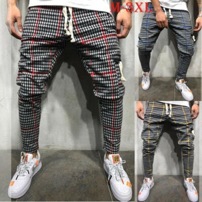 Gym Mens Casual Trousers Plaid Tracksuit Bottoms Slim Fit Skinny Joggers Sweat Track Pants
Gym Mens Casual Trousers Plaid Tracksuit Bottoms Slim Fit Skinny Joggers Sweat Track Pants