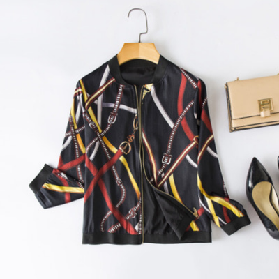 Silk jacket 2019 spring&summer coat silk silk collar long sleeve zipper loose multicolor volleyball clothing autumn female
Silk jacket 2019 spring&summer coat silk silk collar long sleeve zipper loose multicolor volleyball clothing autumn female