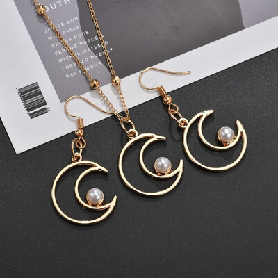 New Womens Alloy Necklace Creative Design Hollow Moon Imitation Pearl Pendant Necklace Beautiful Romantic Wedding Party
New Womens Alloy Necklace Creative Design Hollow Moon Imitation Pearl Pendant Necklace Beautiful Romantic Wedding Party