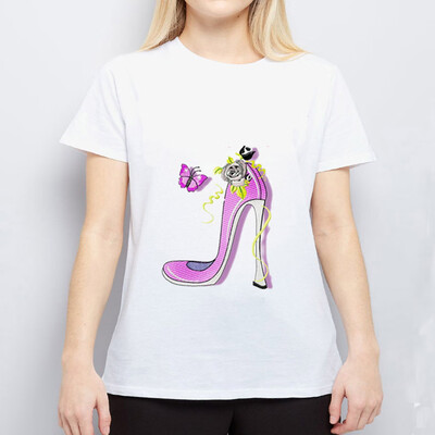 Starmoon Women Personality High Heel Cartoon Print Round Neck Short Sleeved White T-shirt
Starmoon Women Personality High Heel Cartoon Print Round Neck Short Sleeved White T-shirt