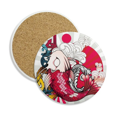 Art Radiate Japan Pattern Stone Drink Ceramics Coasters for Mug Cup Gift 2pcs