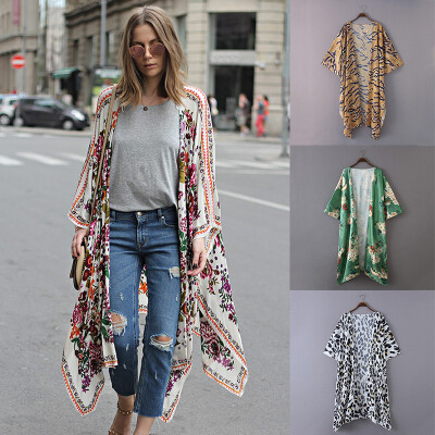 New Women Chiffon Kimono Cardigan Floral Leopard Print Asymmetric Boho Loose Outerwear Beachwear Bikini Cover Up
New Women Chiffon Kimono Cardigan Floral Leopard Print Asymmetric Boho Loose Outerwear Beachwear Bikini Cover Up