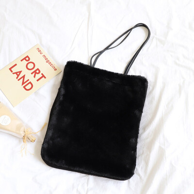 Autumn And Winter Plush Handbags Fashion Shoulder Strap Fur Bucket Bag Soft And Comfortable Women
