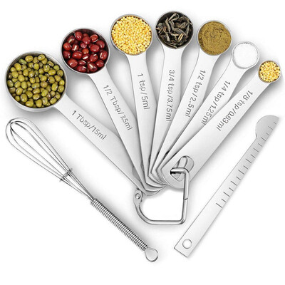 9 pcs Stainless Steel Measuring Cup Kitchen Scale Measuring Spoons Scoop For Baking Cooking Teaspoons Sugar Measuring Tools Set
9 pcs Stainless Steel Measuring Cup Kitchen Scale Measuring Spoons Scoop For Baking Cooking Teaspoons Sugar Measuring Tools Set
