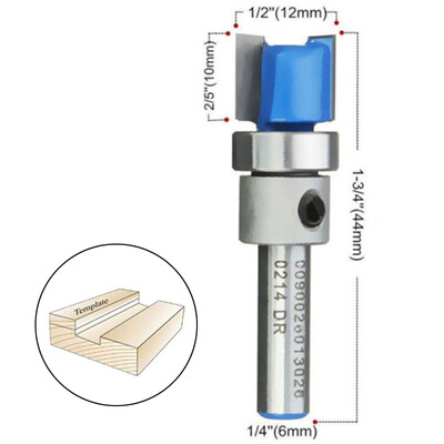 14 Shank Straight Flute Flush Trim Pattern Router Bit Cutter Top Bearing Hot