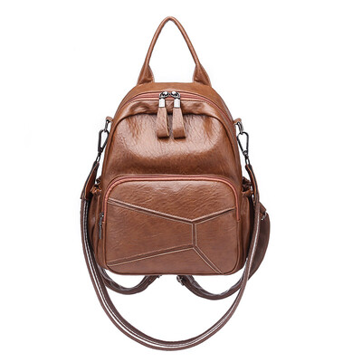 Double-shoulder bag womens Korean waterproof PU soft leather backpack students bag high-capacity leisure travel
Double-shoulder bag womens Korean waterproof PU soft leather backpack students bag high-capacity leisure travel
