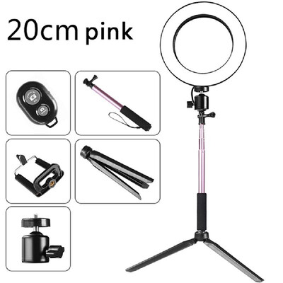 DC5V 5W 64 LED Ring Light Round Selfie Camera Lamp with Telescopic Tripod Cellphone Holder BT Connected Remote Control 160MM Dia
DC5V 5W 64 LED Ring Light Round Selfie Camera Lamp with Telescopic Tripod Cellphone Holder BT Connected Remote Control 160MM Dia