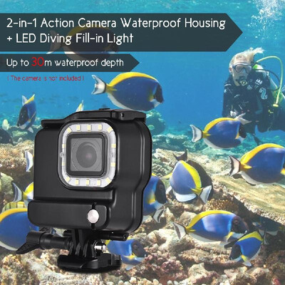 2-in-1 Action Camera Waterproof Housing LED Diving Fill-in Light 14pcs LEDs 3 Lighting Modes 300LM Underwater 30m with Rechargea
2-in-1 Action Camera Waterproof Housing LED Diving Fill-in Light 14pcs LEDs 3 Lighting Modes 300LM Underwater 30m with Rechargea