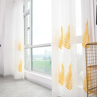 Greensen Perforated Type Sheer Curtains Golden Leaf Embroidered Window Curtain For Bedroom
Greensen Perforated Type Sheer Curtains Golden Leaf Embroidered Window Curtain For Bedroom