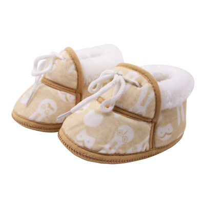 Baby Shoes Baby Boots Newborn Cartoon Printed Cotton Shoes With Short Tube Warm Winter Boots
