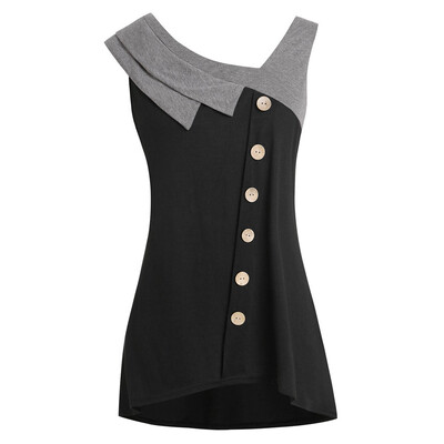 Roseonmyhand Women Fashion Plus Size Skew Neck Asymmetric Tank Top Sleeveless Button T-Shirt
Roseonmyhand Women Fashion Plus Size Skew Neck Asymmetric Tank Top Sleeveless Button T-Shirt