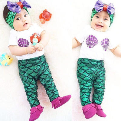 Newborn Baby Girl Clothes Shell Tops T-shirtMermaid Leggings Outfits Set 0-24M
Newborn Baby Girl Clothes Shell Tops T-shirtMermaid Leggings Outfits Set 0-24M