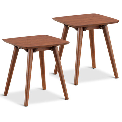 Accent Sofa Side End Table with Solid Wood Leg-B