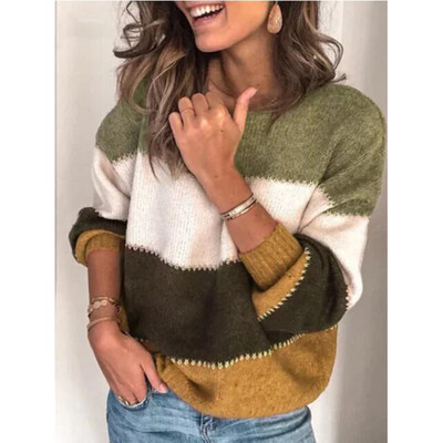 Women Fashion Knitted Sweaters Long Sleeve Loose Autumn Outwear O-Neck Pullover Striped Sweater Jumpers
Women Fashion Knitted Sweaters Long Sleeve Loose Autumn Outwear O-Neck Pullover Striped Sweater Jumpers