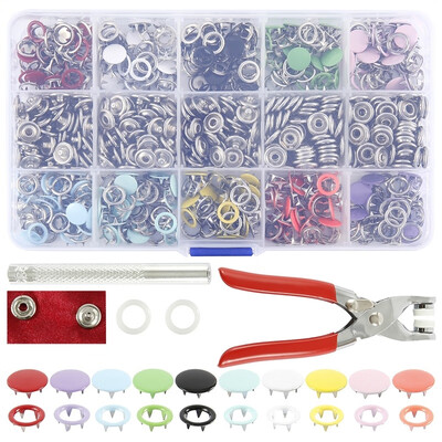 200Pcs Snaps Buttons 10 Colors DIY Clothes Fastener Snap Handle Press Studs Clamp Craft Sewing Tool Kit
200Pcs Snaps Buttons 10 Colors DIY Clothes Fastener Snap Handle Press Studs Clamp Craft Sewing Tool Kit