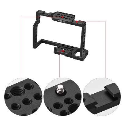 Andoer G85 Aluminum Alloy Camera Cage Top Handle Kit with Many 14"&38" Mounting Holes 2 Cold Shoe Socket for Panasonic G85
Andoer G85 Aluminum Alloy Camera Cage Top Handle Kit with Many 14"&38" Mounting Holes 2 Cold Shoe Socket for Panasonic G85