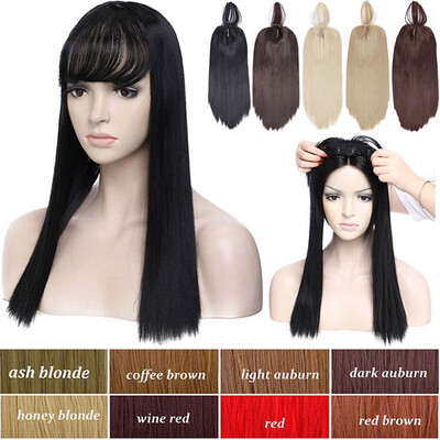 17" Long Straight Hair Topper With Thin Air Bangs Clip In Hair Middle Part Synthetic Hairpiece For Women
17" Long Straight Hair Topper With Thin Air Bangs Clip In Hair Middle Part Synthetic Hairpiece For Women