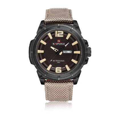 NAVIFORCE Fashion Analog Quartz Watch 3ATM Water Resistant Good Quality Unique Nylon Watchband Casual Man Wristwatch with DateWee
NAVIFORCE Fashion Analog Quartz Watch 3ATM Water Resistant Good Quality Unique Nylon Watchband Casual Man Wristwatch with DateWee