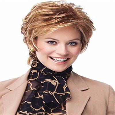 Women\ Short Curly Fluffy Facial Wig