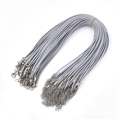 Waxed Cord Necklace Making with Iron Lobster Claw Clasps Platinum LightGrey 178"18"45546cm 2mm
Waxed Cord Necklace Making with Iron Lobster Claw Clasps Platinum LightGrey 178"18"45546cm 2mm