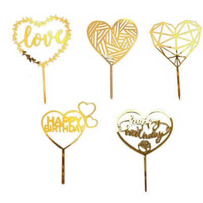Gold Acrylic Heart Collection Cake Topper Dessert Decoration Birthday Party Cupcake Flag
Gold Acrylic Heart Collection Cake Topper Dessert Decoration Birthday Party Cupcake Flag