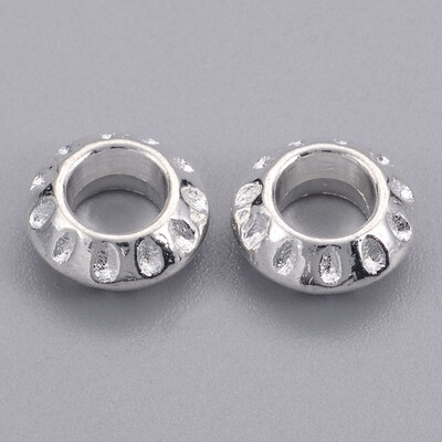 Tibetan Silver European Beads Large Hole Beads Lead Free & Cadmium Free & Nickel Free Silver Color Rondelle 10x5mm Hole 5mm
Tibetan Silver European Beads Large Hole Beads Lead Free & Cadmium Free & Nickel Free Silver Color Rondelle 10x5mm Hole 5mm