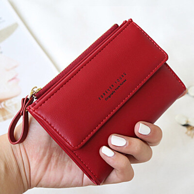Women RFID Blocking Faux Leather Bifold Card Holder Money Clip Short Wallet