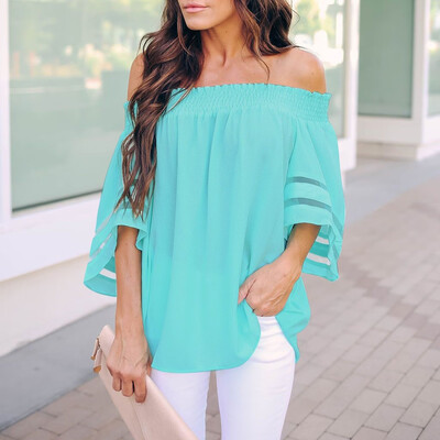 Starmoon Womens Off The ShoulderMesh Panel Blouse 34 Bell Sleeve Casual Loose Top Shirt
Starmoon Womens Off The ShoulderMesh Panel Blouse 34 Bell Sleeve Casual Loose Top Shirt