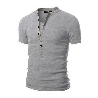Fashion Breathable Slim Elastic Splicing Multi-Button Round Neck Short Sleeve Mens T-Shirt Tee Top
Fashion Breathable Slim Elastic Splicing Multi-Button Round Neck Short Sleeve Mens T-Shirt Tee Top