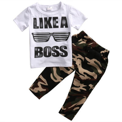 Fashion Toddler Baby Kids Boys Clothes Set T-shirt TopsCamouflage Pants 2PCS Outfits
Fashion Toddler Baby Kids Boys Clothes Set T-shirt TopsCamouflage Pants 2PCS Outfits