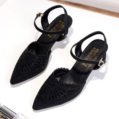 Screen bald sandals slim heels summer button shoes pointed fairy wind high heels
Screen bald sandals slim heels summer button shoes pointed fairy wind high heels