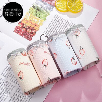 Fenteng Kean Ms 4 Pack Sweet&Lovely Strawberry Print Fashion Contrast Comfortable Cotton Feminine Panties 33002473 Combination One
Fenteng Kean Ms 4 Pack Sweet&Lovely Strawberry Print Fashion Contrast Comfortable Cotton Feminine Panties 33002473 Combination One