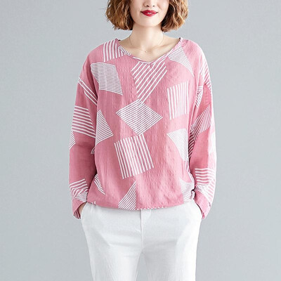 Women Vintage Loose Blouse Printed Long Sleeves Drawstring Oversized Plus Size Cotton Linen Spring Autumn Casual Tops
Women Vintage Loose Blouse Printed Long Sleeves Drawstring Oversized Plus Size Cotton Linen Spring Autumn Casual Tops