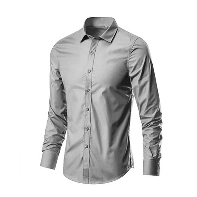 Tailored Mens Fashion Business Leisure Lapel Pure Color Long-sleeved Shirt Top Blouse
Tailored Mens Fashion Business Leisure Lapel Pure Color Long-sleeved Shirt Top Blouse