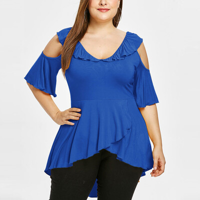 Roseonmyhand Womens Plus Size V-neck Short Sleeve Off Shoulder Ruffled Irregular Hem Tops
Roseonmyhand Womens Plus Size V-neck Short Sleeve Off Shoulder Ruffled Irregular Hem Tops