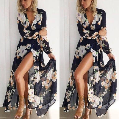 New Women Ladies Floral Print Long Sleeve Boho Evening Party Long Maxi Dress 
New Women Ladies Floral Print Long Sleeve Boho Evening Party Long Maxi Dress