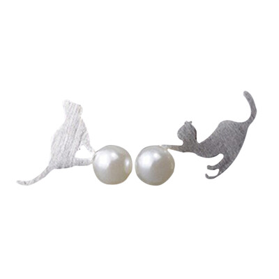 silver plated cat pearl earring for women girl lovely animal cat stud earring high-grade ear accessories
silver plated cat pearl earring for women girl lovely animal cat stud earring high-grade ear accessories