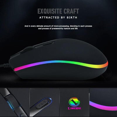 LIMEIDE 007 4 Keys USB Wired 2400DPI Adjustable RGB Gaming Optical Mouse
