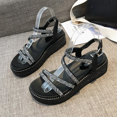 Sandals fairies rise in summer with Roman water drill fashion chic student muffin thick bottom
Sandals fairies rise in summer with Roman water drill fashion chic student muffin thick bottom