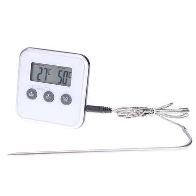 Electronic Thermometer Timer Food Meat Temperature Meter Gauge with Probe
Electronic Thermometer Timer Food Meat Temperature Meter Gauge with Probe