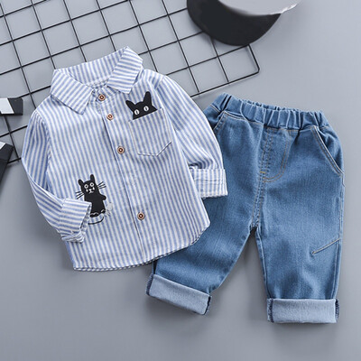 Autumn Children Baby Boys Casual Long Sleeve Striped Cat Print Shirt Blouse TopsDenim Pants Trouser Set
Autumn Children Baby Boys Casual Long Sleeve Striped Cat Print Shirt Blouse TopsDenim Pants Trouser Set