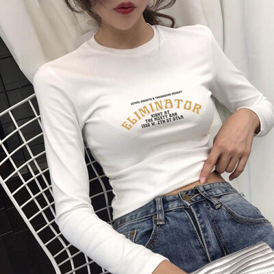 Women T-Shirt Long Sleeve Letter Print Tees Female O-Neck Slim Tops Casual Ladies Autumn Tee Shirt
Women T-Shirt Long Sleeve Letter Print Tees Female O-Neck Slim Tops Casual Ladies Autumn Tee Shirt