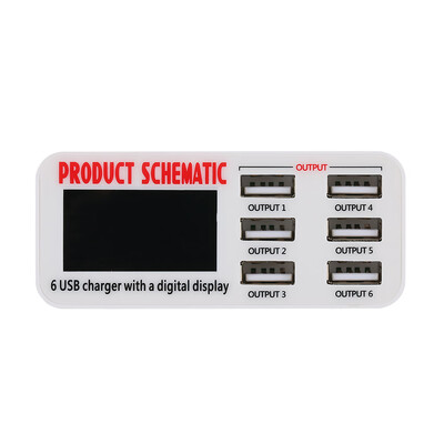 6 Ports 6A USB Desktop Phone Charger Adapter Hub Multi Port USB Wall Charger Dock Station Rapid Charging Socket with LCD Display I
6 Ports 6A USB Desktop Phone Charger Adapter Hub Multi Port USB Wall Charger Dock Station Rapid Charging Socket with LCD Display I