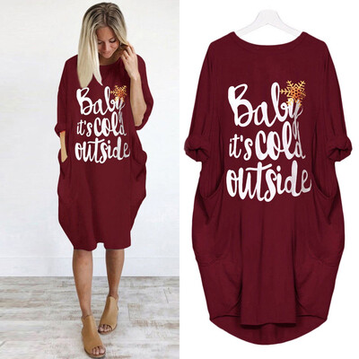 Gobestart Womens Plus Size Loose Tops Dress Ladies O Neck Long Pocket Christmas Dress
Gobestart Womens Plus Size Loose Tops Dress Ladies O Neck Long Pocket Christmas Dress