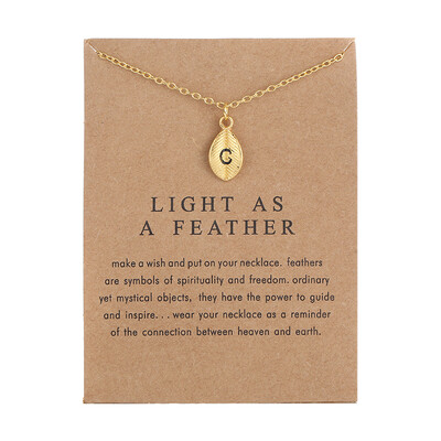 New Arrived Leaves Light As A Feather Personality 26 English Letters Alphabet Necklace Alloy Pendant
New Arrived Leaves Light As A Feather Personality 26 English Letters Alphabet Necklace Alloy Pendant